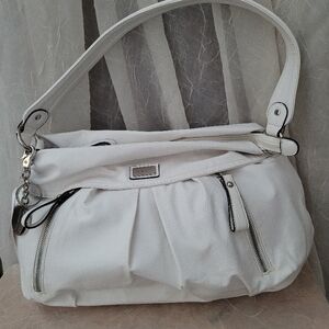 *NWT!* Elle By Kohls Large White Strap Hobo Purse W/ Silver Hardware